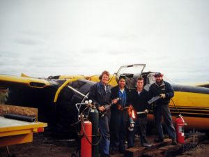 Workers in the process of stripping Tanker #3